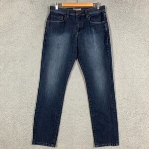 Travis Mathew Jeans Men's Actual 32 x 31 Blue Dark Wash Straight Denim Mid Rise